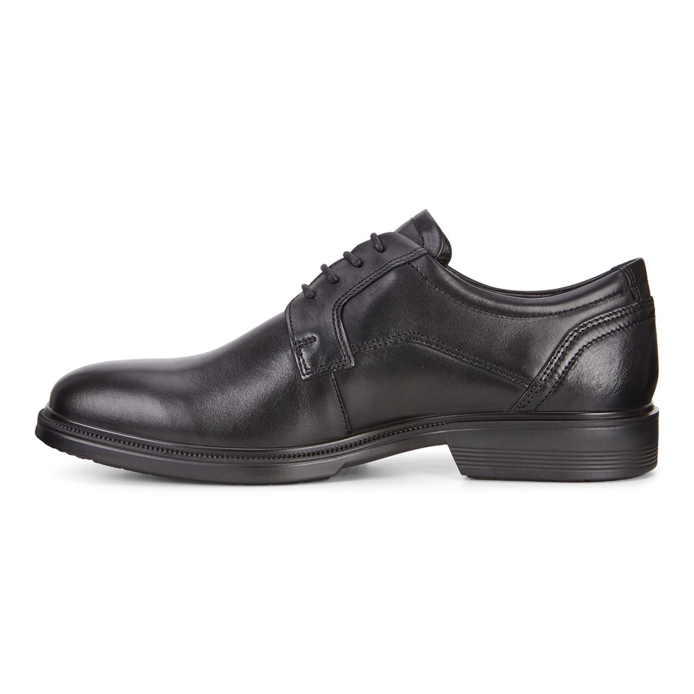 ECCO Mens Dress Shoes Black - Lisbon Plain Toe Tie - UIG-540628